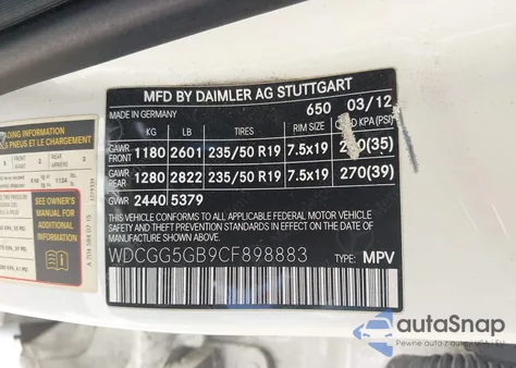 2012 Mercedes-Benz Glk 350 z USA, uszkodzony, nr VIN WDCGG5GB9CF898883